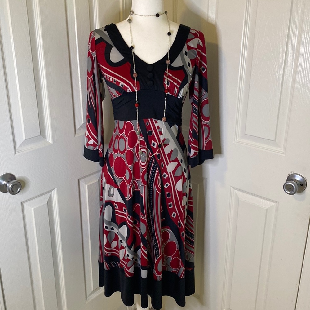 S-Twelve multi colored geometric print dress size M
